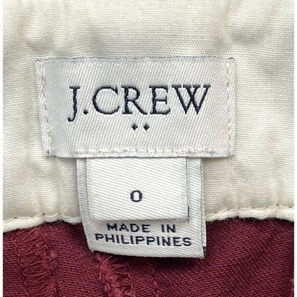 J. CREW Womens SIZE 0 Wine Cropped Twill Winnie PANTS w/ Scalloped Hem H5171 EUC - Picture 7 of 9